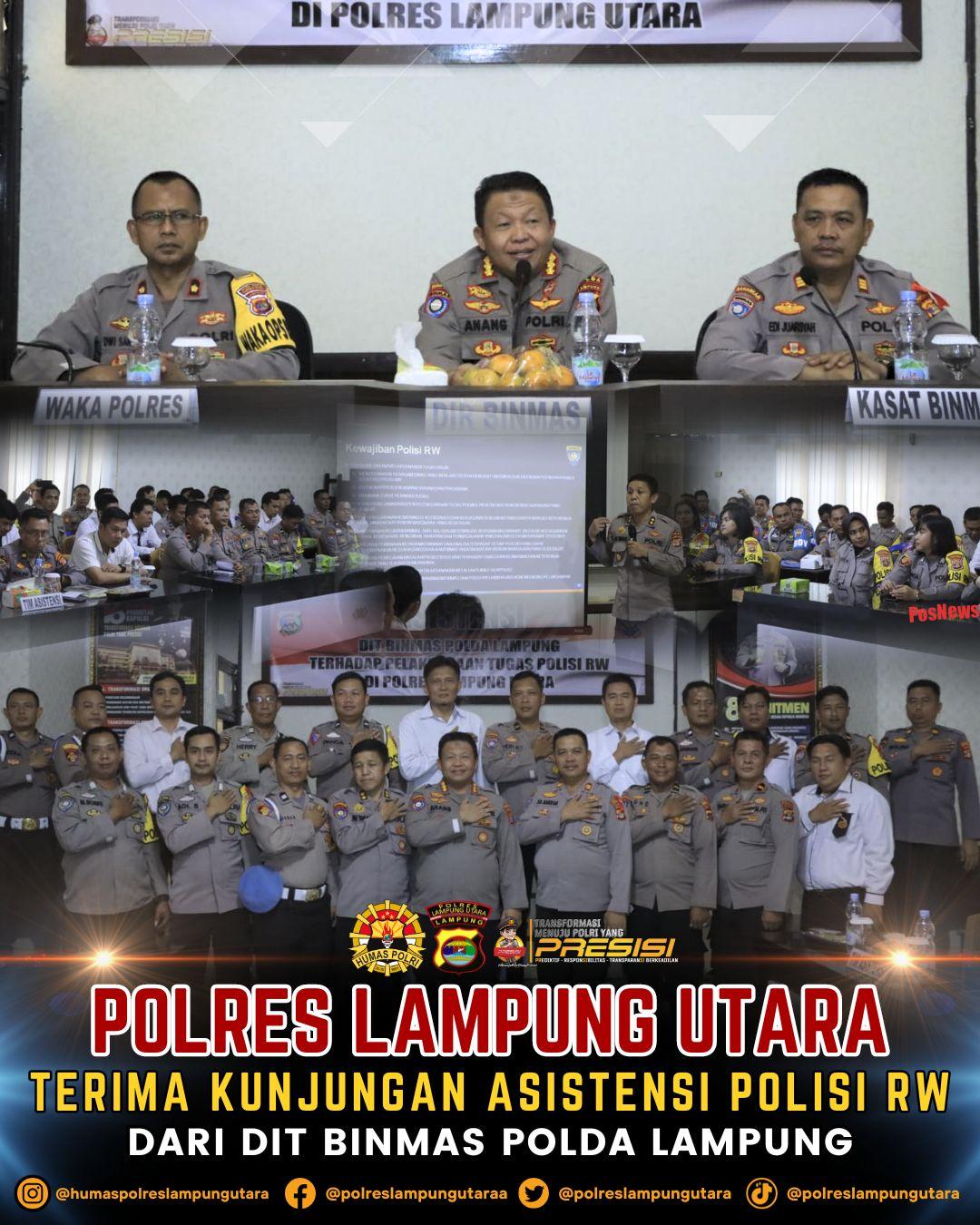 Polres Lampung Utara Terima Kunjungan Asistensi Polisi RW Dari Dit Binmas Polda Lampung