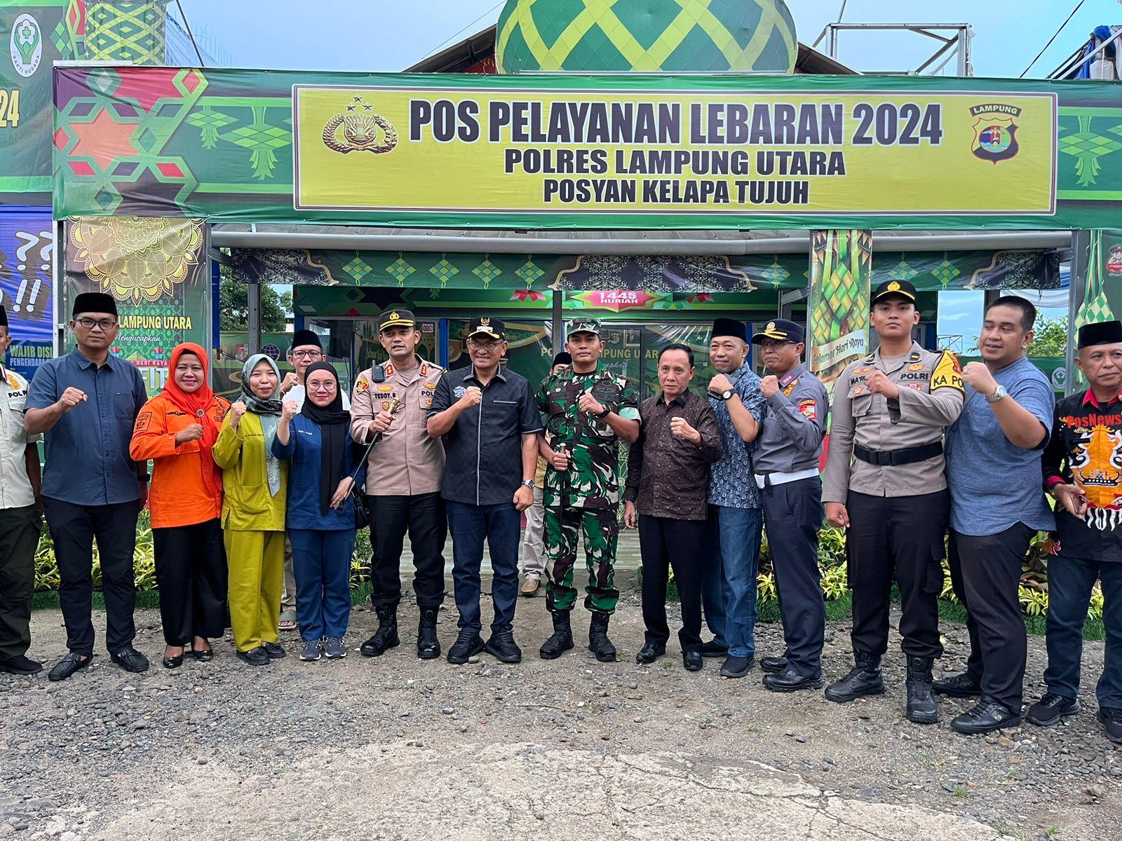 Kapolres Lampung Utara Bersama Forkopimda Cek Langsung Pos Pam dan Pos Yan 